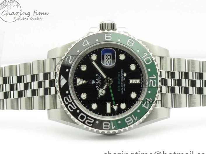 Best AAA Replica Sites GMT-Master Bezel Ceramic Black BPF Bracelet on Green Jubilee 126710 3347 SS Dial A II UrbanChic Black BLRO SS 1225
